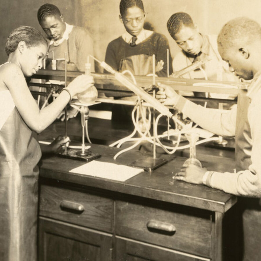 Black students exploring science and possibility